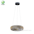 Hotel modern crystal 3000k round led pendant light